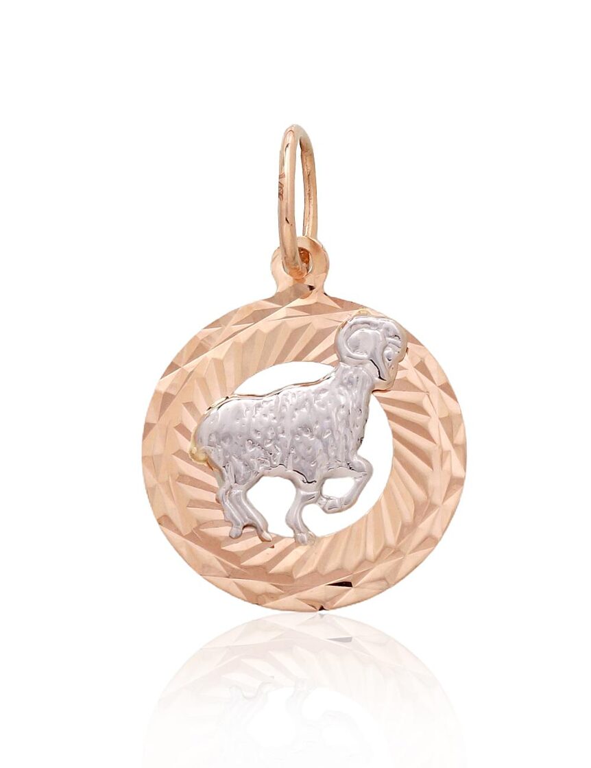 Auna horoskopa zīmes zelta kulons – enerģiska un spilgta dāvana drosmīgam raksturam.