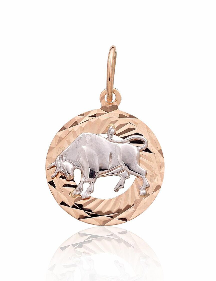 Vērša horoskopa zīmes zelta kulons ar rozā kvarcu – dāvana stabilitātes un maiguma mīlētājai.