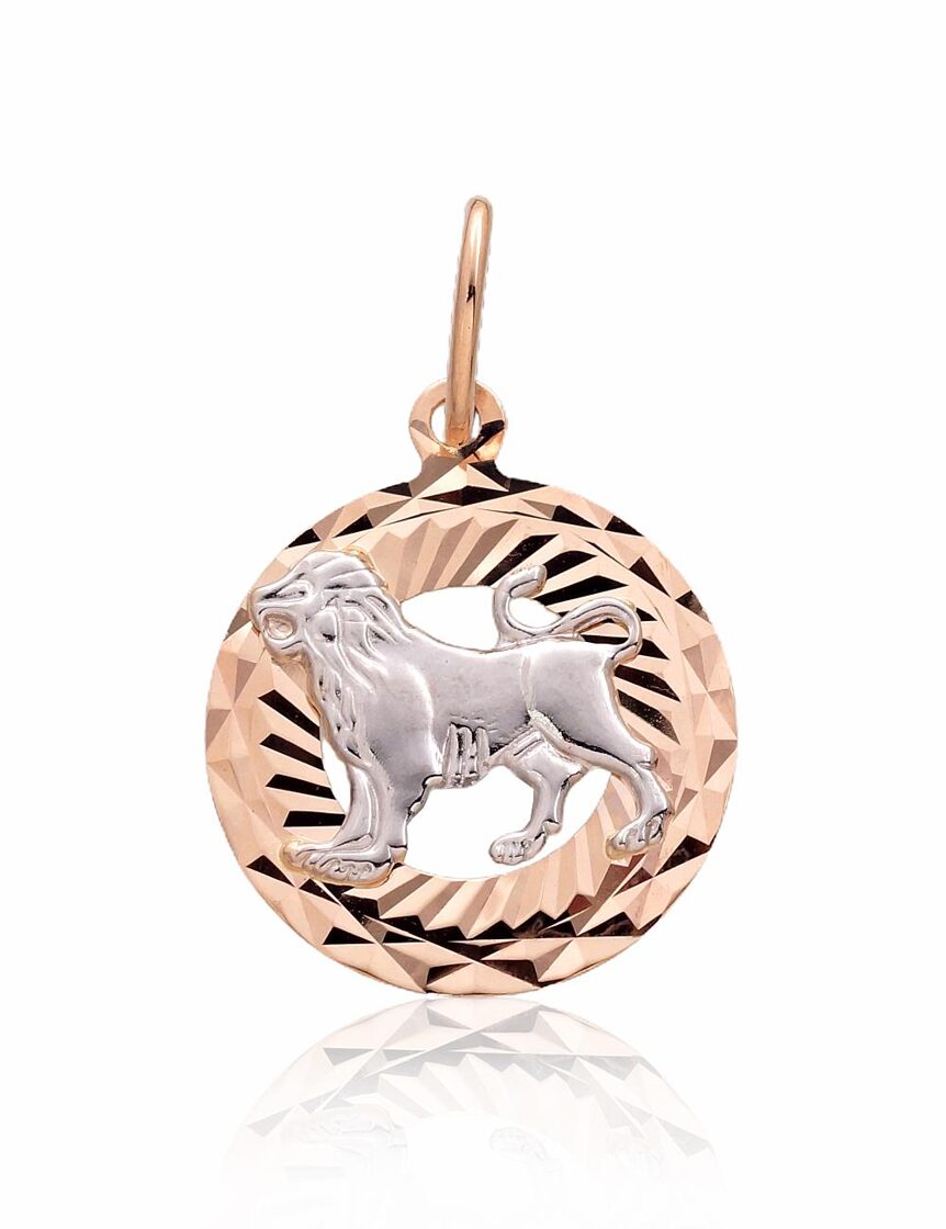 Lauvas horoskopa zīmes zelta kulons – grezna un pamanāma dāvana spēcīgai personībai.