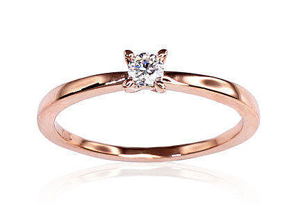 Gold Ring with Diamonds 0.10 Ct, Size 18
