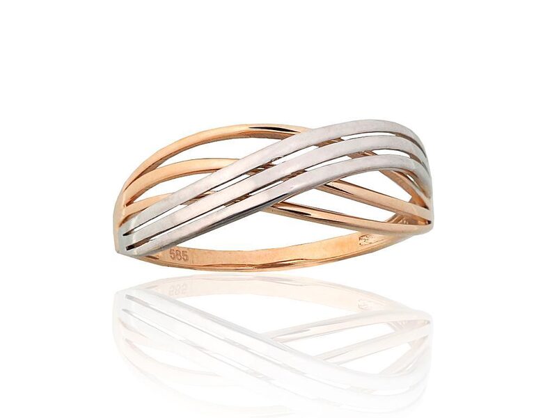 Zelta gredzens, Sarkanais/Baltais Zelts 585°, 19 izm.