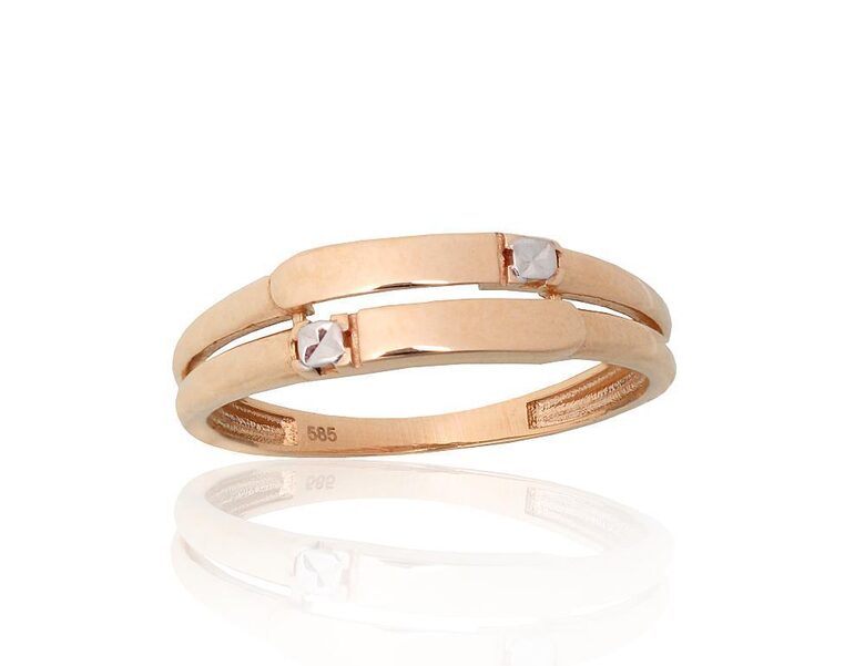 Zelta gredzens, Sarkanais Zelts 585°, rodijs (pārklājums), 17.5 izm.