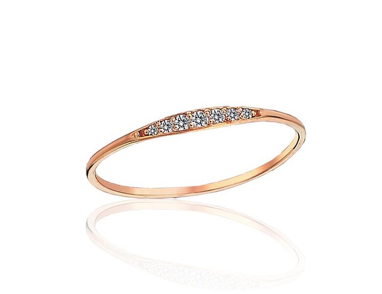 Zelta gredzens 585° Sarkanais Zelts Cirkoni Izmērs 16.5