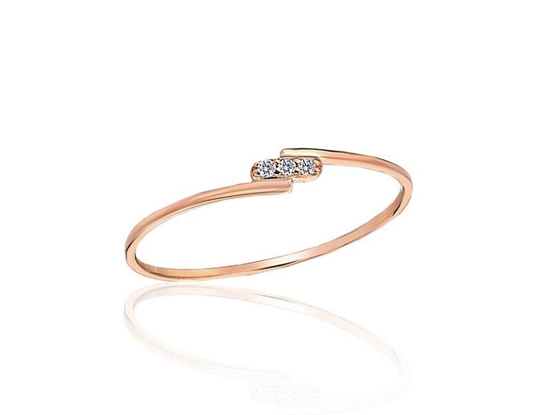 Zelta gredzens 585° Sarkanais Zelts Cirkoni Izmērs 17