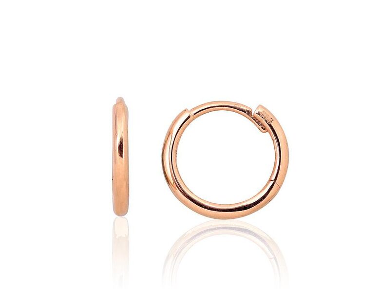 Zelta auskari–riņķīši ar apaļu aizdari, 585° sarkanais zelts, 10 mm