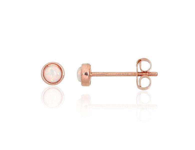 Bērnu zelta auskari-nagliņas ar opalītu, 585° sarkanais zelts