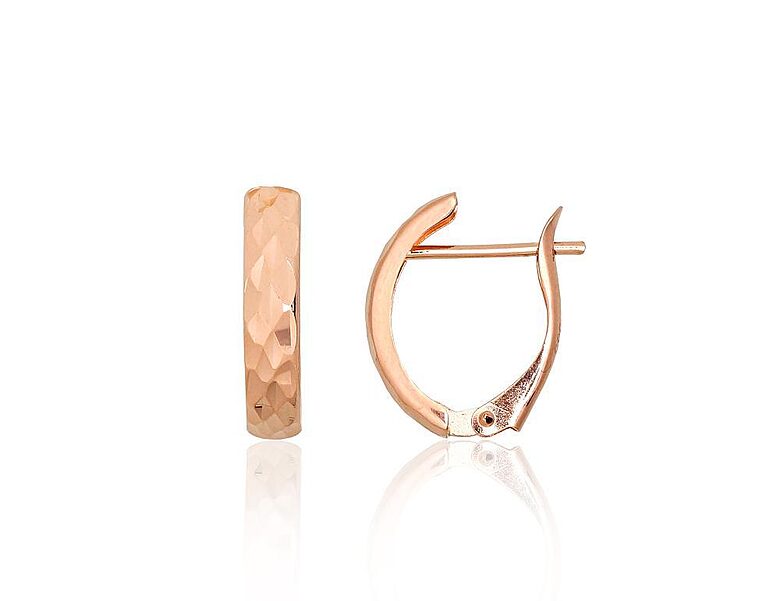 Red Gold Earrings with “English” Lock, 585°