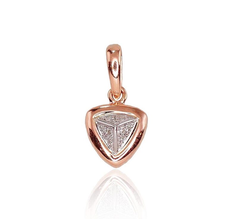 Gold Pendant with Diamonds – 585 Red and White Gold
