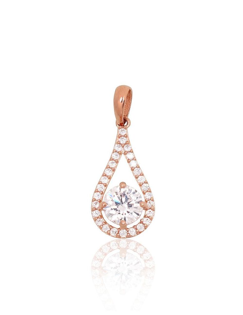 Zelta kulons ar cirkoniem 20 mm, Sarkanais Zelts 585°