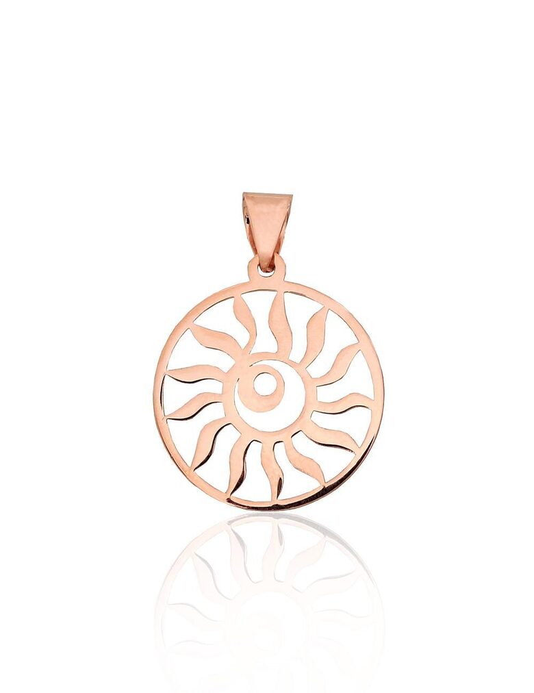 Zelta Kulons Saules Motīvs – Sarkanais Zelts 585°, 0.46 g, 21 mm | Gaišuma un enerģijas simbols