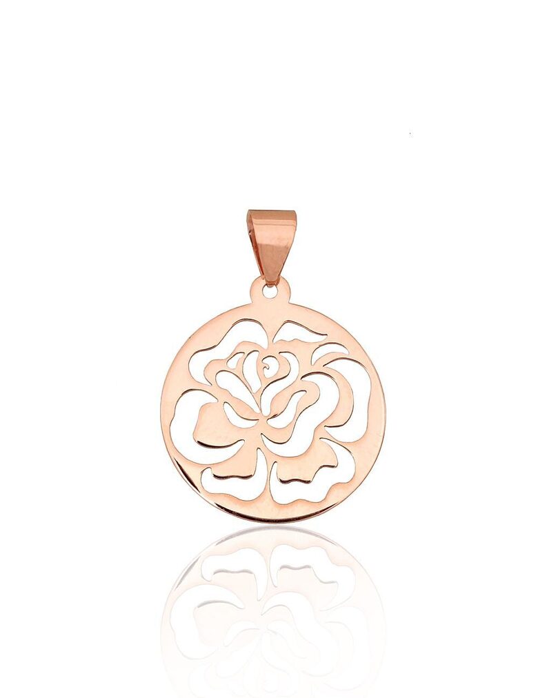 Золотой Кулон Цветок – Красное золото 585°, 0.55 г, 22 мм | Женственная классика