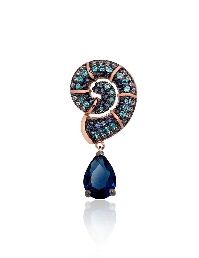 Gold Pendant with Zircon – 585 Rose Gold, Rhodium Plating, 22 mm