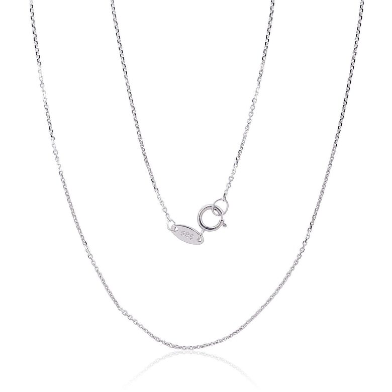 Золотая цепочка Якорь 0.8 мм, алмазная огранка, Белое Золото 585°, 45 см