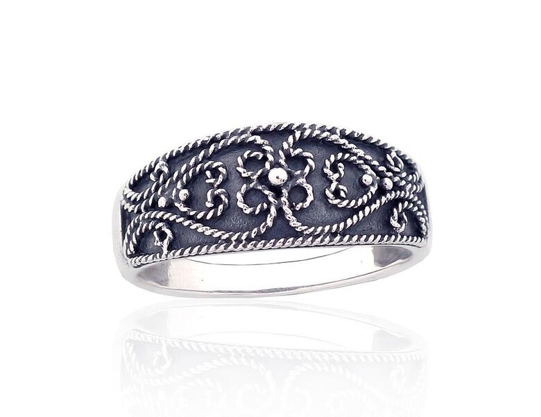 Серебряное кольцо с оксидированным покрытием – 925°, 17.5