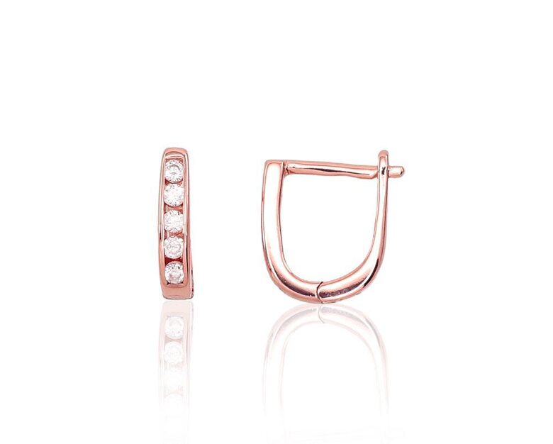 Bērnu sudraba auskari ar “angļu” slēdzēju un cirkoniem, 925°