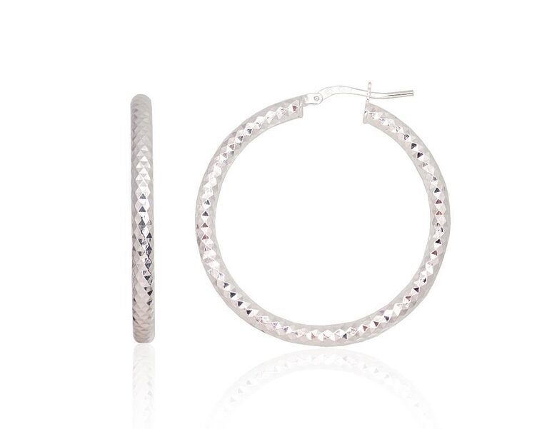 Sudraba auskari-riņķīši – 925° sudrabs, 37 mm