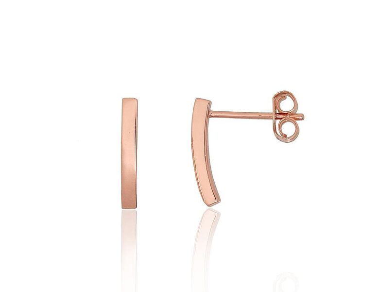 Sudraba auskari-nagliņas, 925° sudrabs ar sarkanā zelta pārklājumu