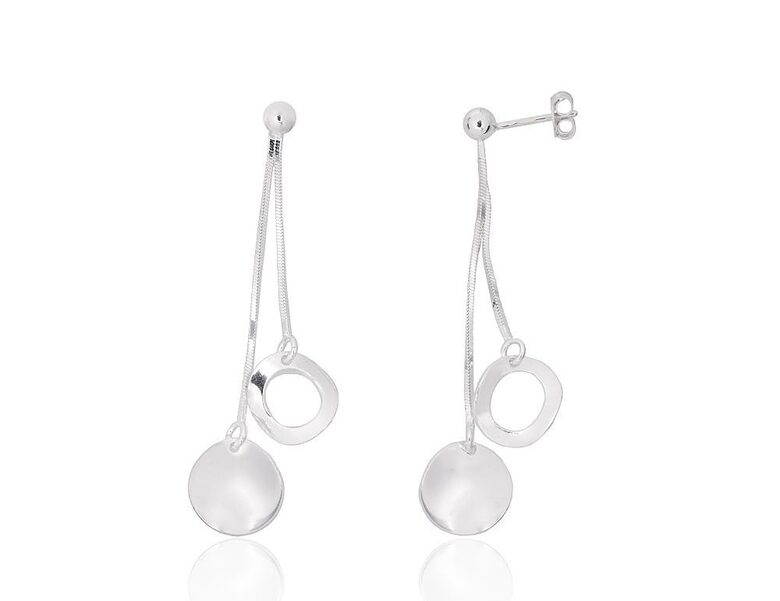 Ilgi sidabriniai auskarai-vinukai, sidabras 925°