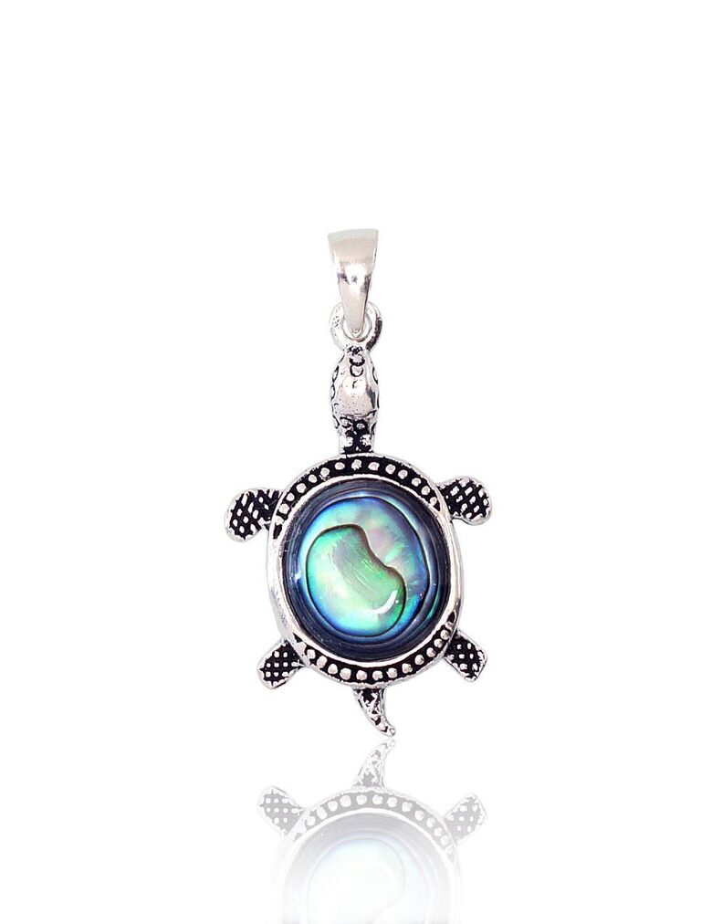 Серебряный кулон с перламутром «Черепаха», серебро 925°