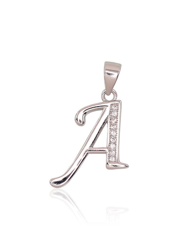 Sudraba kulons burts A ar cirkoniem, 925°, rodija pārklājums