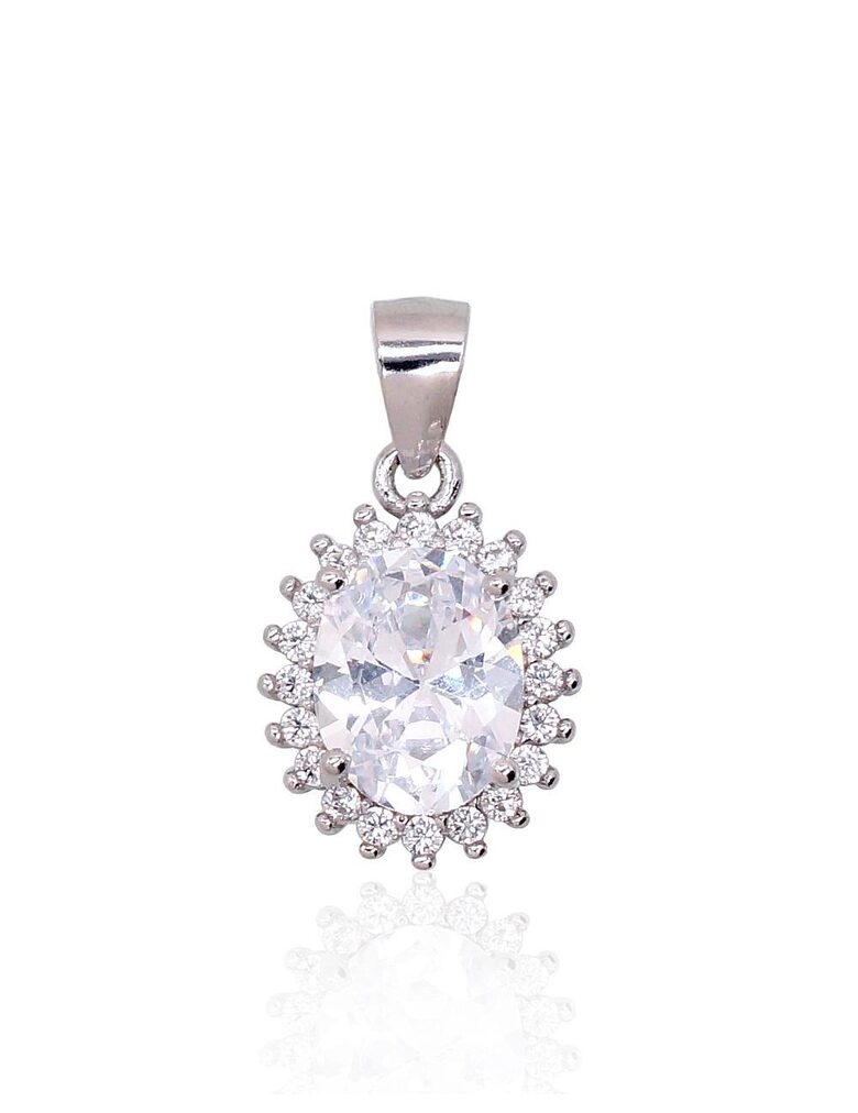 Women’s Silver Pendant with Zirconia – 925°, Rhodium-Plated, 1.8 g