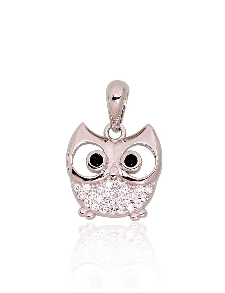 Sidabrinis pakabukas Pelėda su cirkoniais, 925