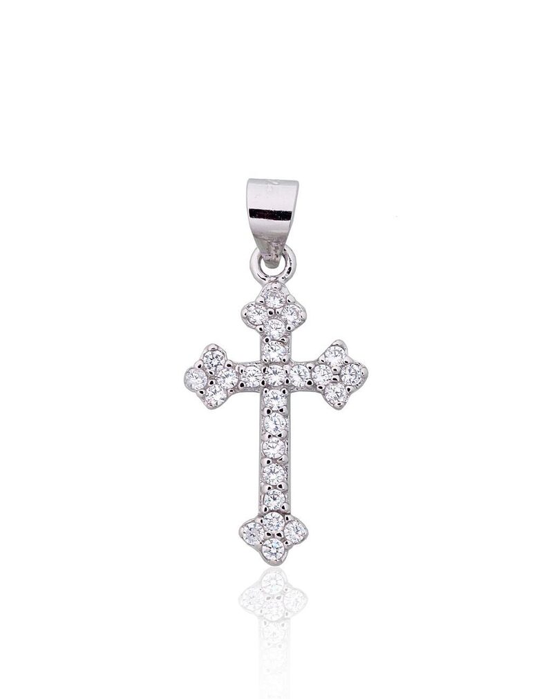 Sudraba kulons krustiņš ar cirkoniem, 925°, rodija pārklājums