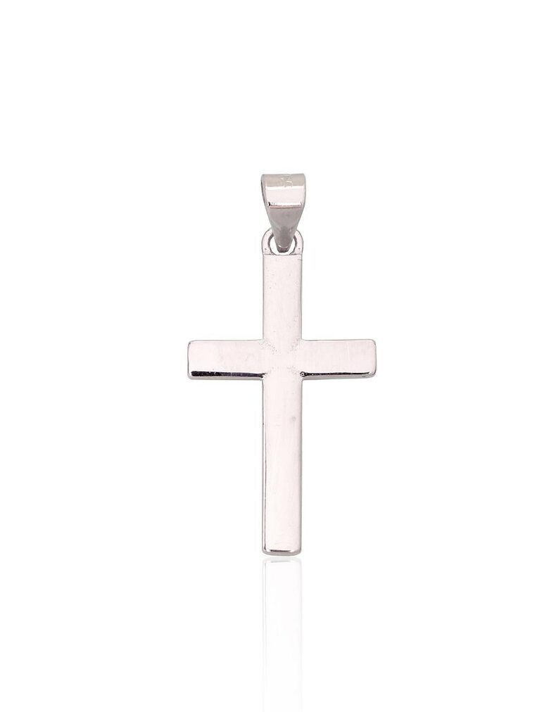 Silver Pendant Cross, 925, Rhodium Plated, 30 mm