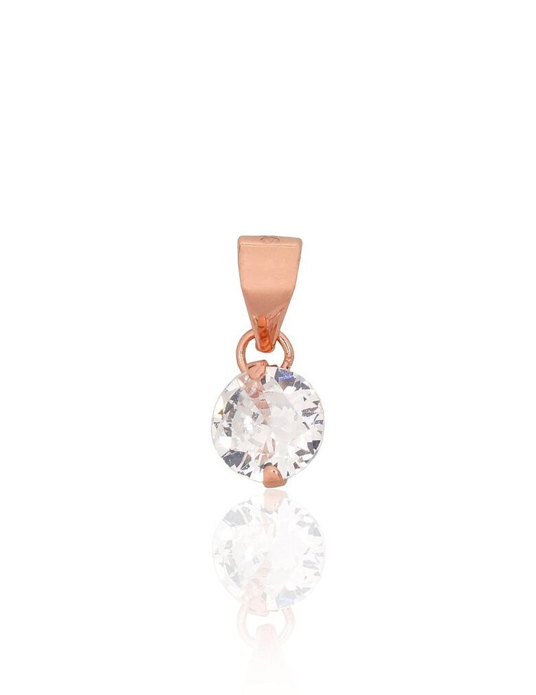 Sterling Silver Pendant with Zirconia – 925 Sterling Silver, Red Gold Plated