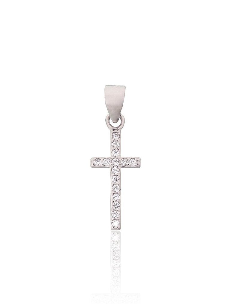 Sudraba krustiņš kulons ar cirkoniem – 925° sudrabs ar rodija pārklājumu, 24 mm