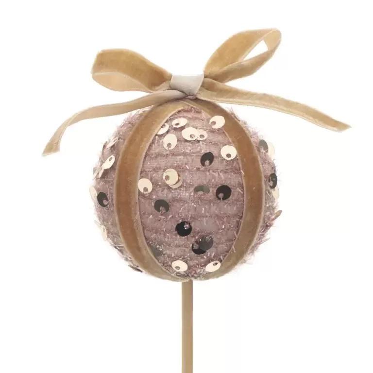 Ziemassvētku dekors “Krēmkrāsas bumbiņa” uz kociņa 50 cm