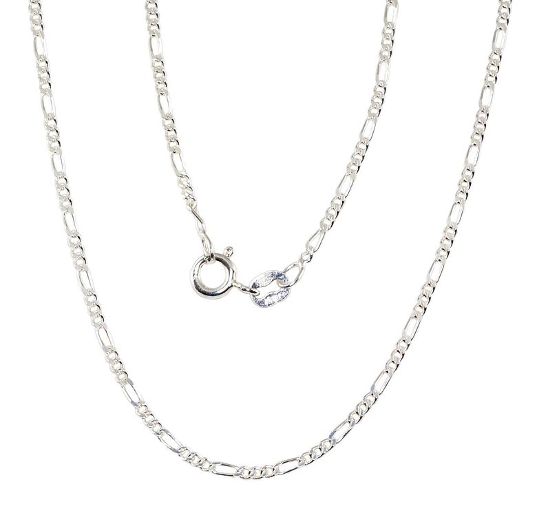 Sudraba ķēdīte Figaro 1.8 mm 50 cm, dimantu apstrādājums, Sudrabs 925°