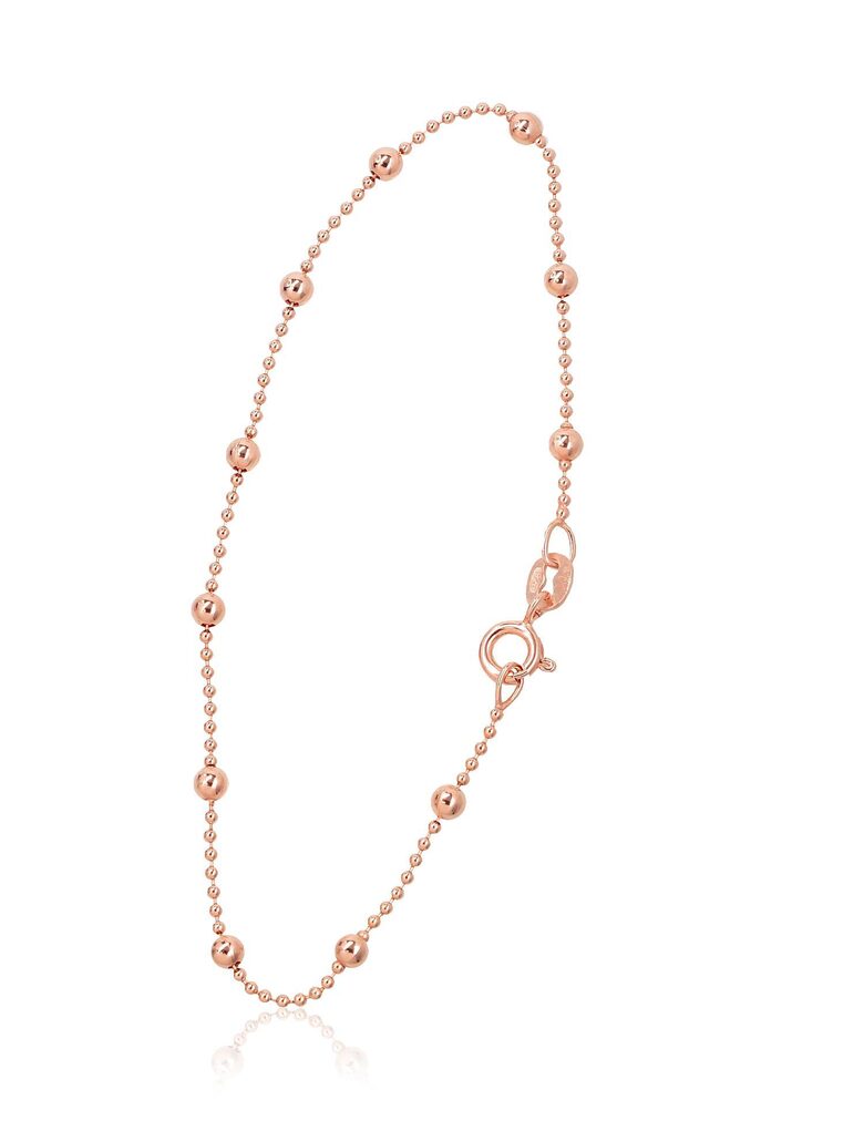 Sudraba aproce Krellītes 1–3 mm, Sudrabs 925°, sarkanā zelta pārklājums, 17 cm