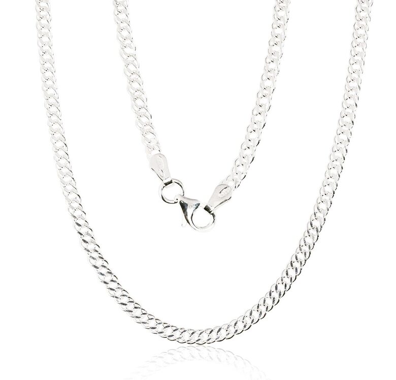 Diamond Shape Sterling Silver Chain 2.8 mm, Diamond Cut Finish, 925 Silver, 47 cm