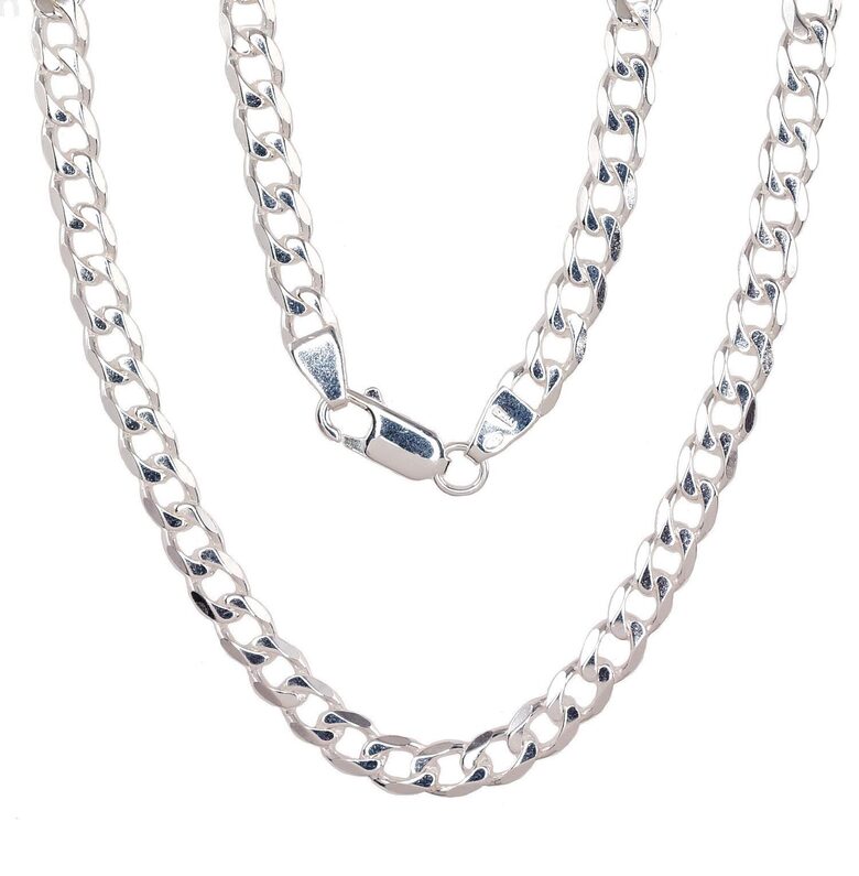 Sudraba ķēdīte Kartjē 4,1 mm, dimanta apstrādājums, Sudrabs 925°, 55 cm