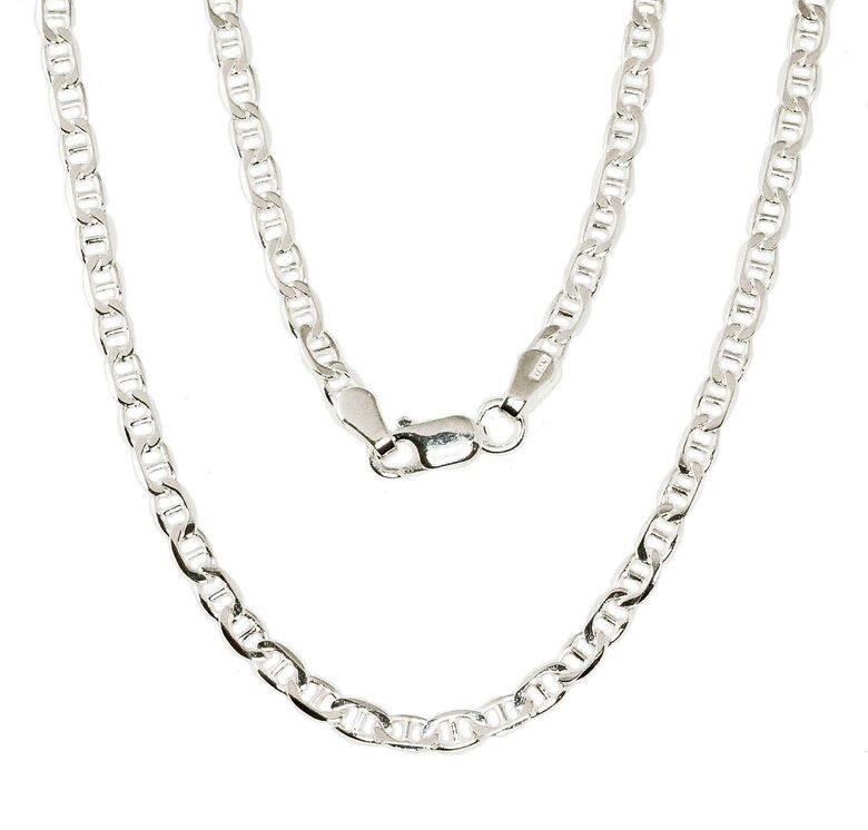 Men's Sterling Silver Marina Chain 3 mm with Diamond-Cut Finish – 70 cm