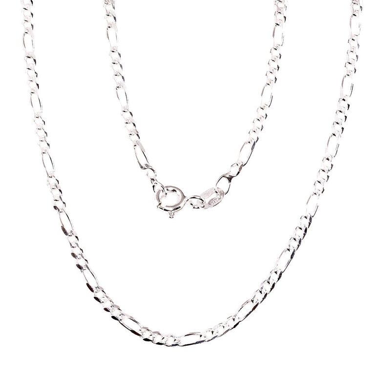 Sterling Silver Figaro Chain 2.2 mm with Diamond-Cut Finish – 45 cm