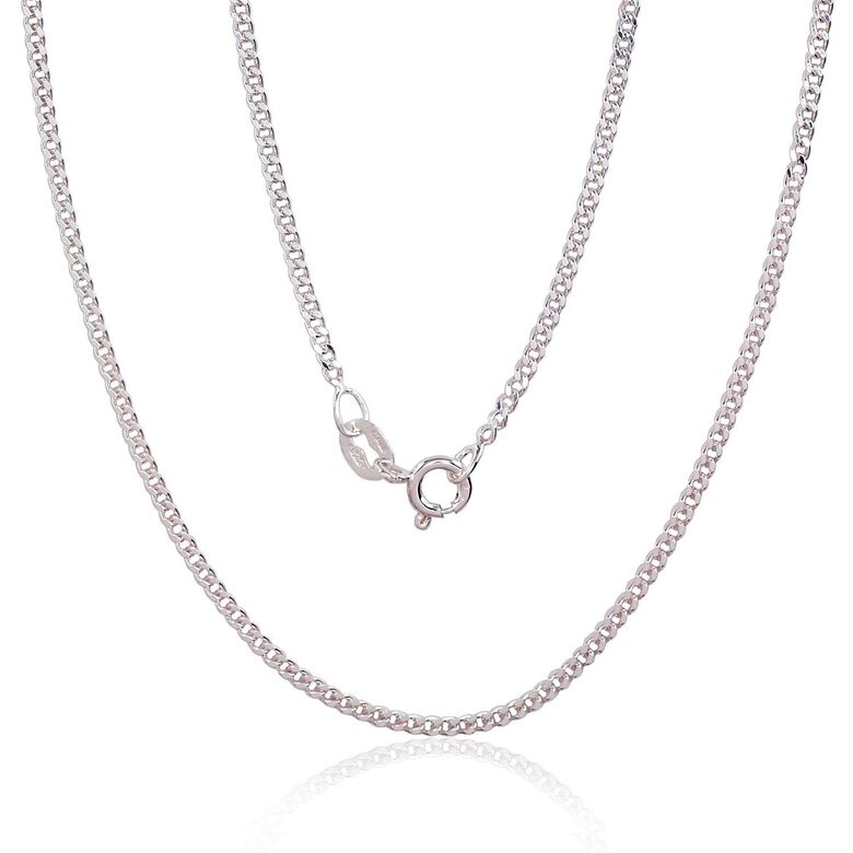 Sudraba ķēdīte Kartjē 2 mm 42 cm ar dimanta apstrādājumu – 925° sudrabs