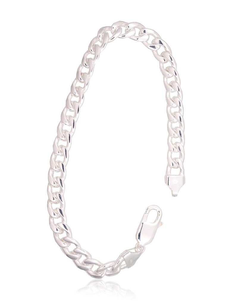 Men's Sterling Silver Cartier Bracelet 7 mm – 21 cm