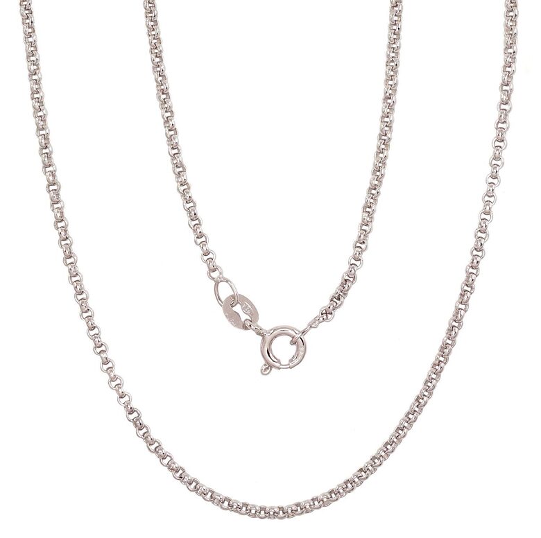 Vīriešu sudraba ķēdīte Rollo, 925° sudrabs, rodija pārklājums, 50 cm