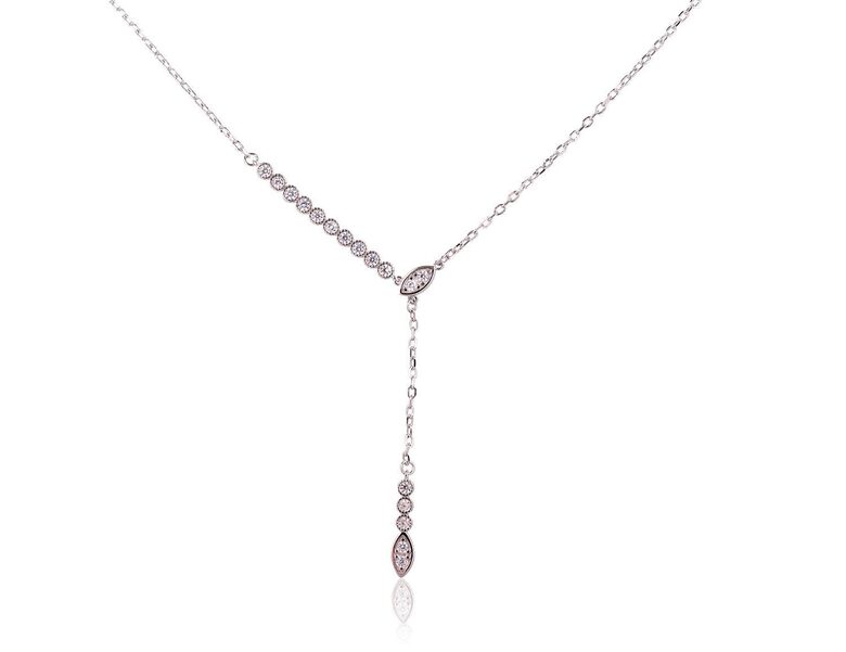 Серебряное ожерелье «Elegance S», 925°, родиевое покрытие, цирконы
