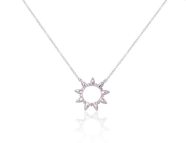 Серебряное колье «Звезда», 925°, родиевое покрытие, регулируемая длина