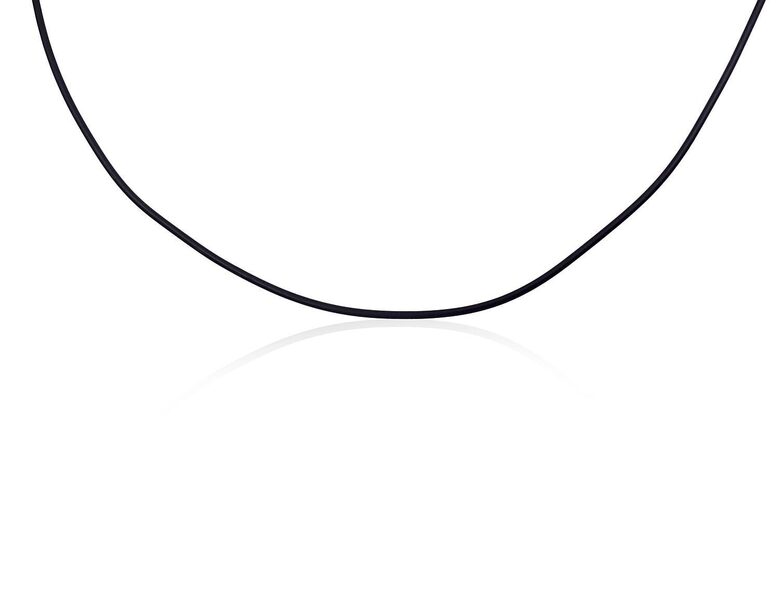 Каучуковое ожерелье с застёжкой из серебра 925°, родиевое покрытие, 45 см, 1.5 мм