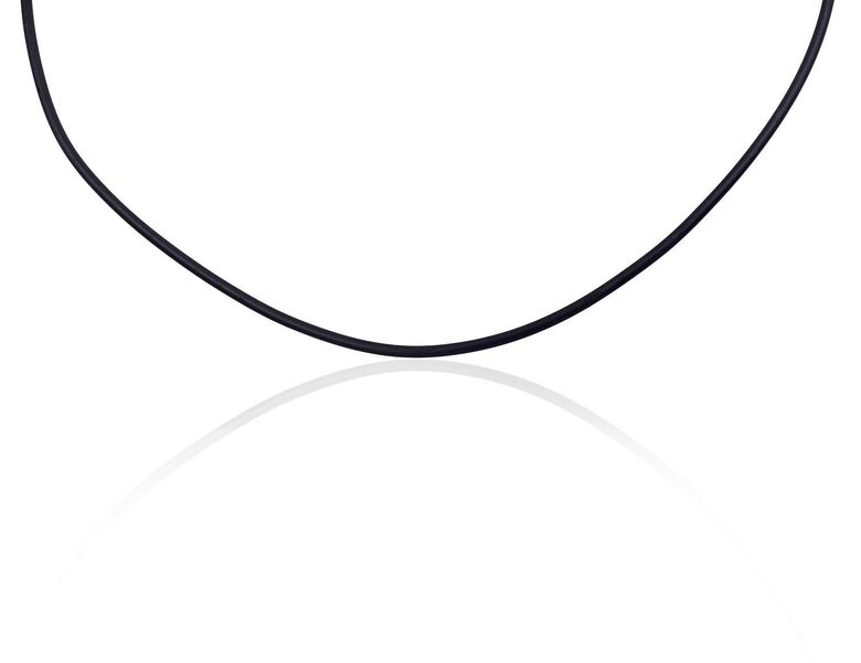 Каучуковое ожерелье с застёжкой из серебра 925°, родиевое покрытие, 60 см