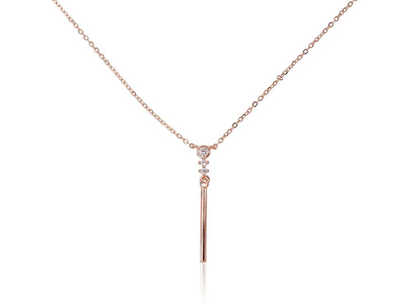 Sidabrinė kaklo grandinėlė su cirkoniais, 925 sidabras