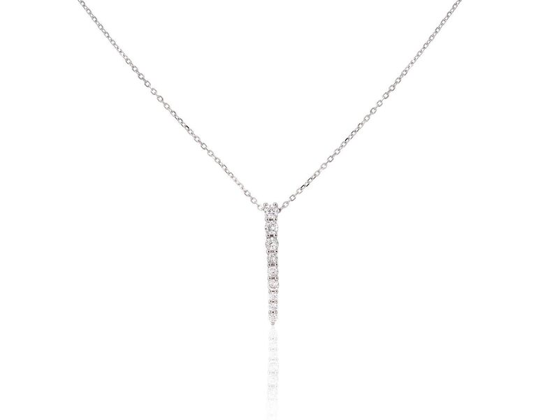 Серебряное колье с цирконами, серебро 925° с родиевым покрытием