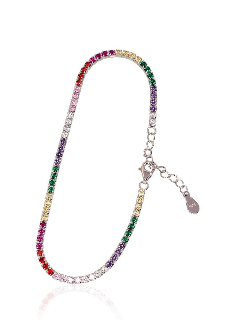 Sudraba aproce “Varavīksne”, 925°, rodija pārklājums, cirkoni