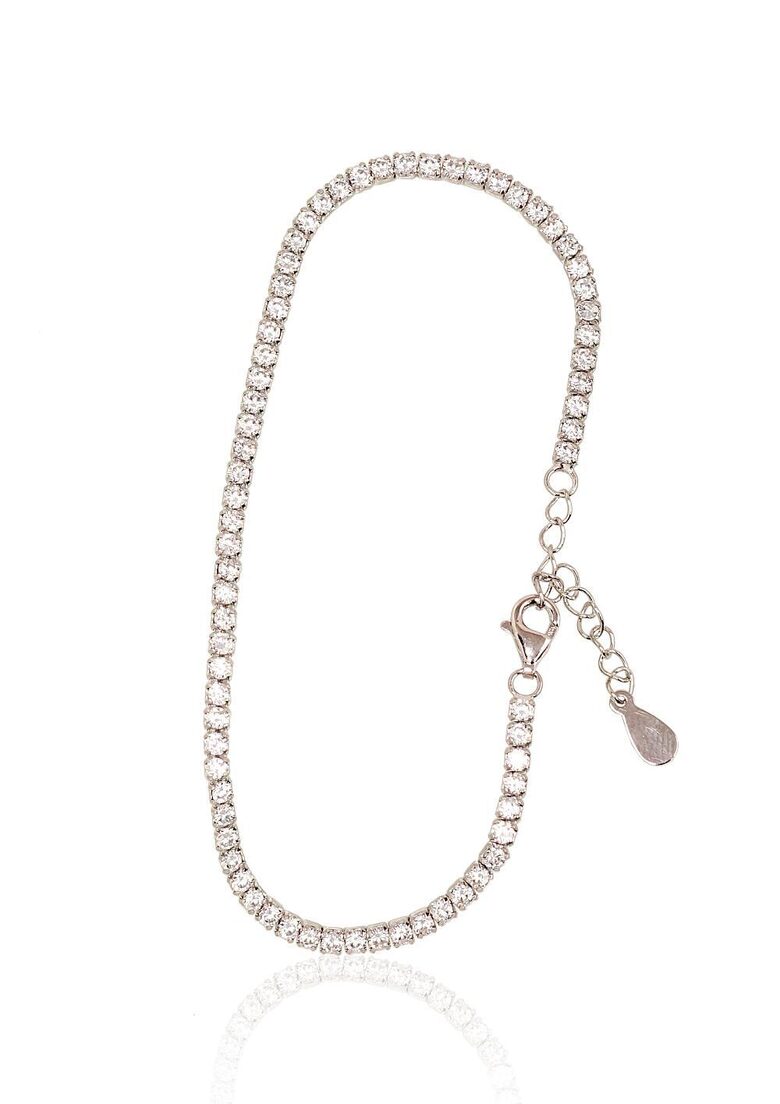 Sudraba aproce ar cirkoniem, Sudrabs 925°, rodija pārklājums, 18 cm