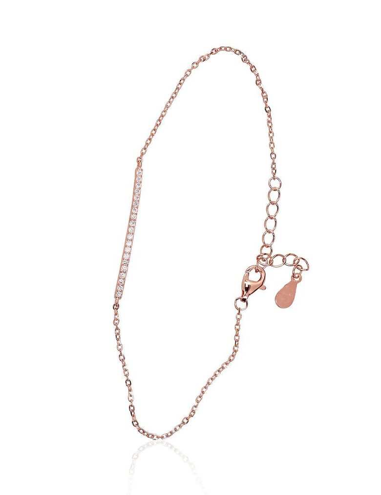 Sudraba aproce ar cirkoniem, 925° sudrabs, sarkanā zelta pārklājums, 17 izm.