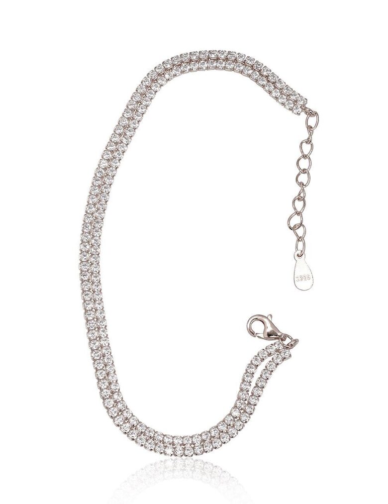 Sudraba aproce ar cirkoniem, 925° sudrabs, rodija pārklājums, 17 izm.